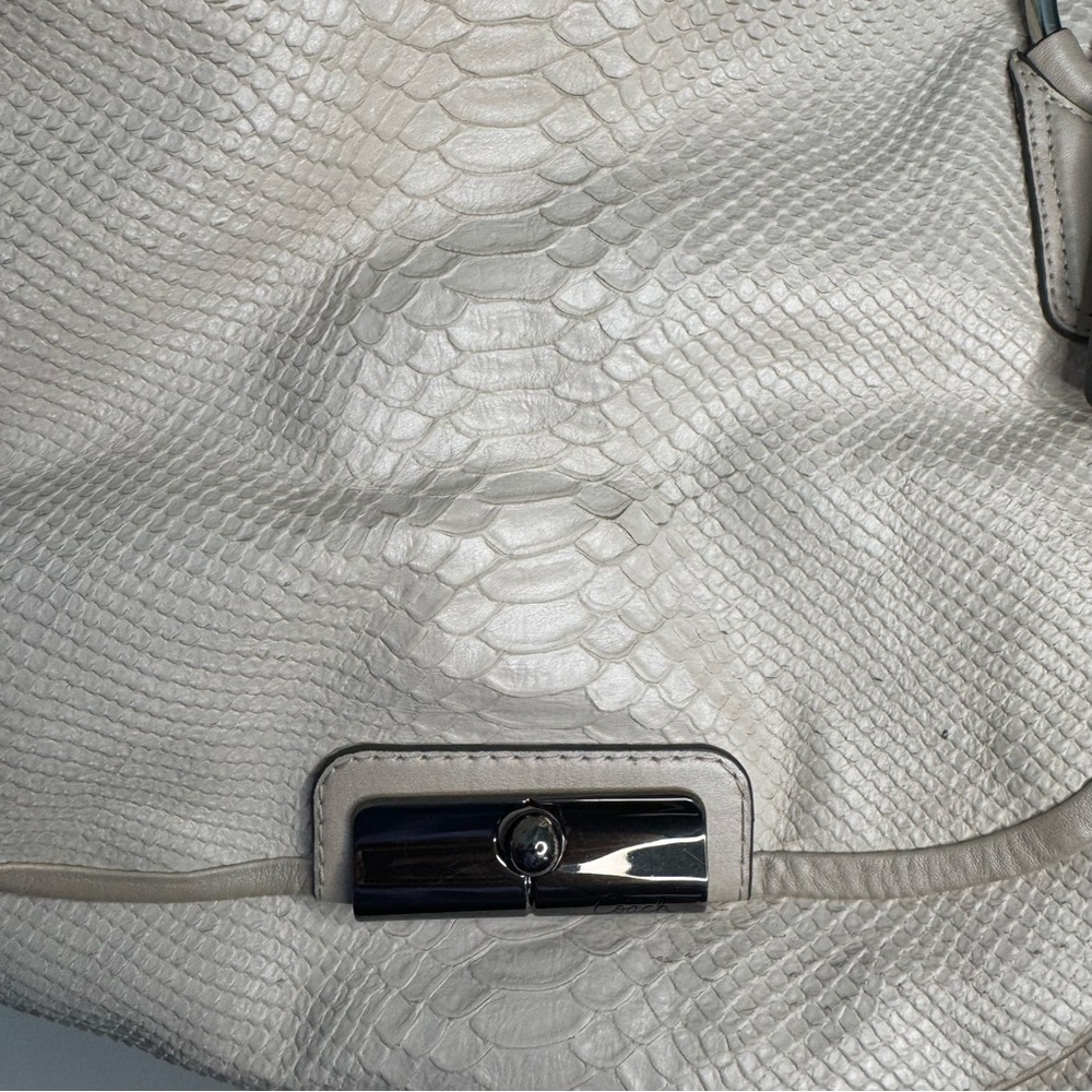 Coach Python Embossed Leather Hobo Shoulder Bag C… - image 4